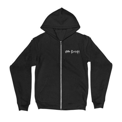 GIRL IN A BOX TEXT LOGO BLACK HOODY - Small & Medium only