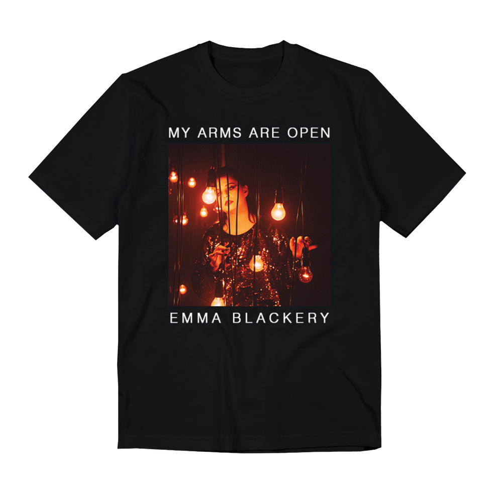MY ARMS ARE OPEN BLACK T-SHIRT - Large & XL only